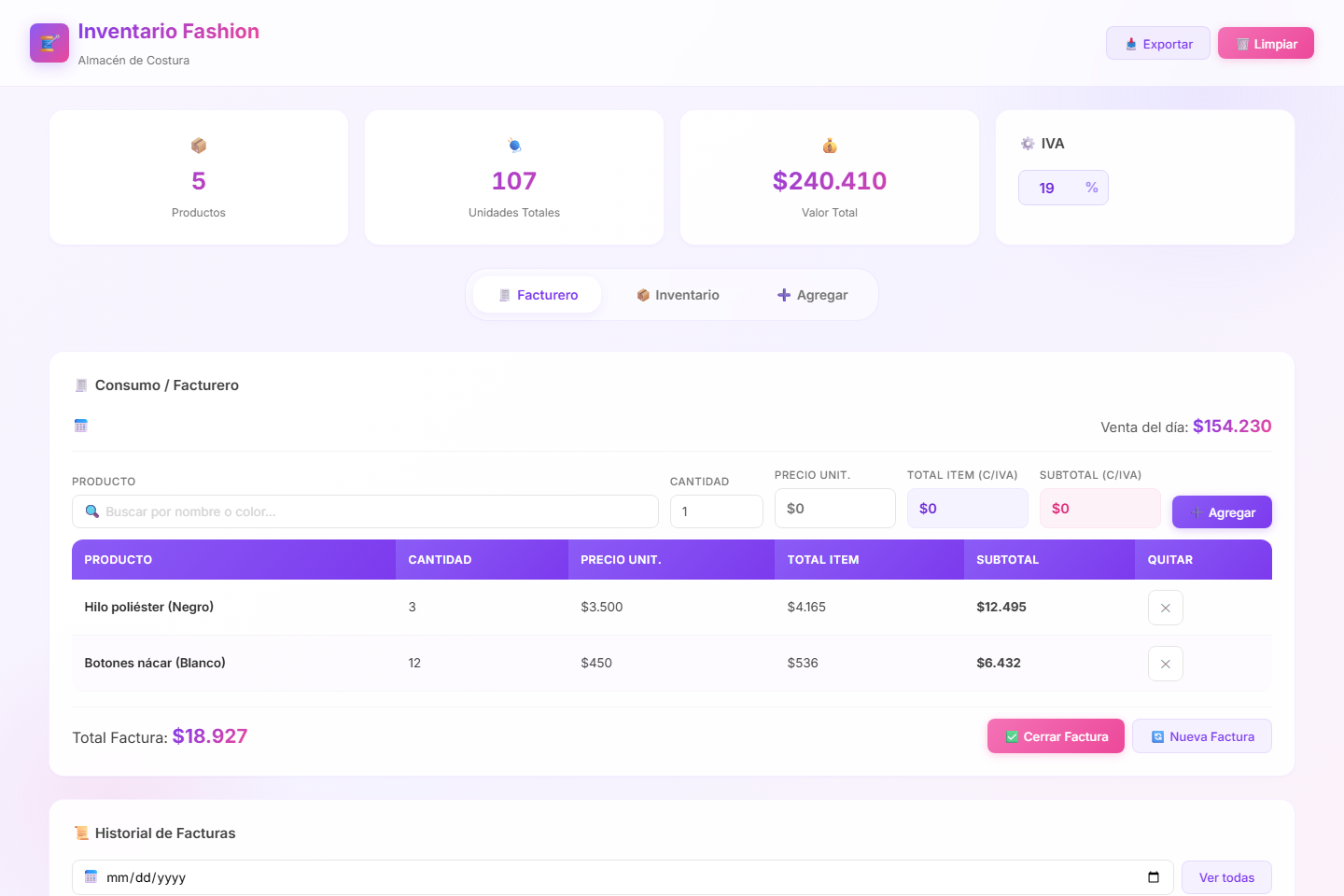 almacénFashion — POS e Inventario